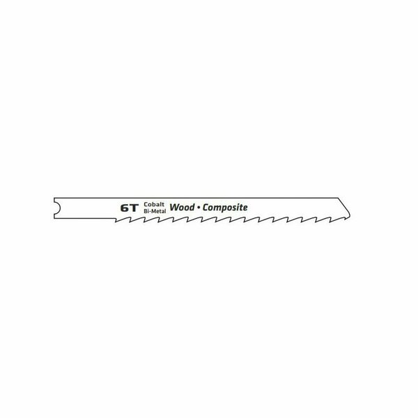 Century Drill & Tool 06206 Jig Saw Blade, 3-5/8 in L, 6 TPI 6206